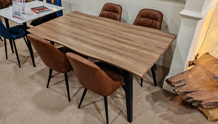 Nassau 1.6m Table & 4 Corinth Tan Chairs